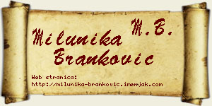 Milunika Branković vizit kartica